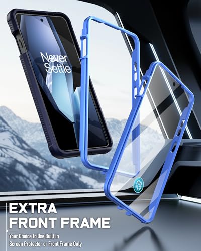 Poetic Guardian Case for OnePlus 13R 5G (2025), Built-in Screen Protector [Work with Fingerprint ID], [2 Front Frames] [20FT Mil-Grade Drop Tested] Full Body Shockproof Clear Cover Case, Blue/Clear - Image 4