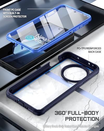 Poetic Guardian Case for OnePlus 13R 5G (2025), Built-in Screen Protector [Work with Fingerprint ID], [2 Front Frames] [20FT Mil-Grade Drop Tested] Full Body Shockproof Clear Cover Case, Blue/Clear - Image 5