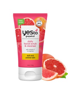 Yes To Yes To Grapefruit Daily Facial Scrub & Cleanser, Exfoliating & Restoring Cleanser That Enhances Skins Radiance, With Antioxidants, Lemon Balm Extract, & Vitamin C, Natural, Vegan & Cruelty Free, 4 Oz  - Image 1