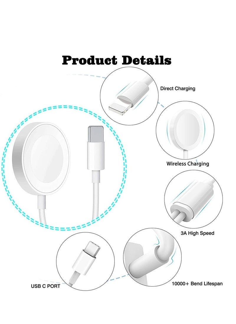 Gravity USB C Charger for Apple Watch, 20W PD Fast Wall Charger Power Adapter with 2-in-1 iWatch Magnetic Charging Cable Compatible with Apple Watch Series 8/7/6/SE/5/4/3/2, iPhone 14/13/12/11/Pro/Max/Xs/XR/8 - Image 4