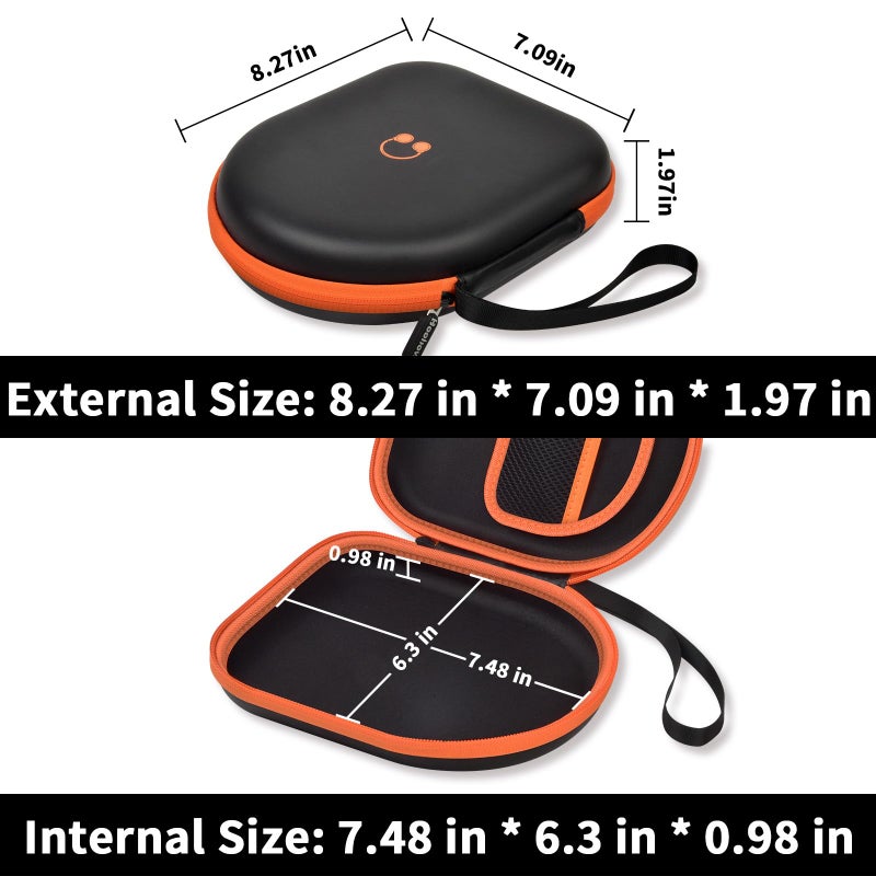 Boobowl Headphone Case Compatible with JBL Tune 510BT/ 520BT/ for Sony WH-CH520/510/ for JBL Live 460NC/670NC Wireless On-Ear Headphones, Bluetooth Head Phones Protective Storage Bag for Charging Cable-Black - Image 3