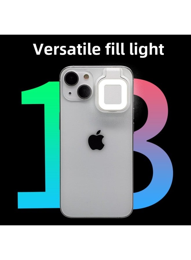 Mobile Phone Fill Light Ring Charging LED Beauty Fill Light Live Selfie 13 Round Fill Light-Color:Light Green - Image 3