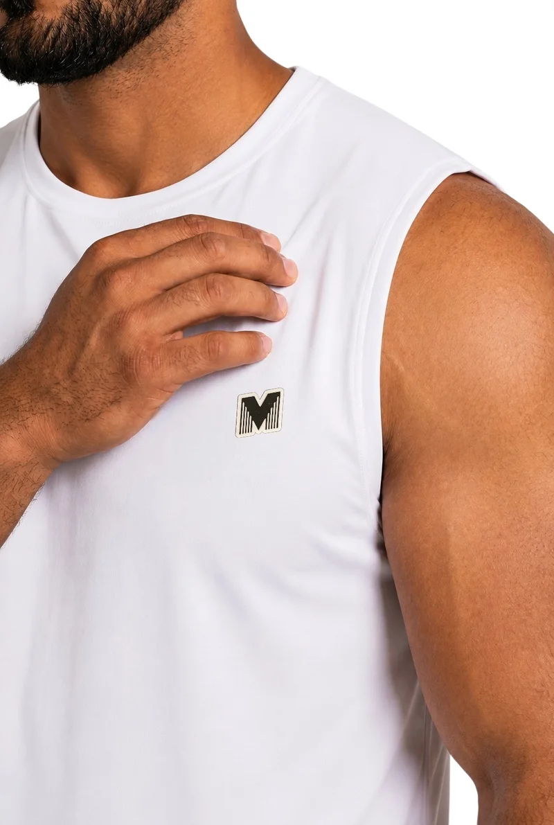 Moveletix White Men's Plus Size Training Tank Top White for Men | Best Price UAE