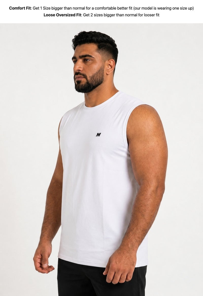 Moveletix Men's Plus Size Training Tank Top White - Image 3