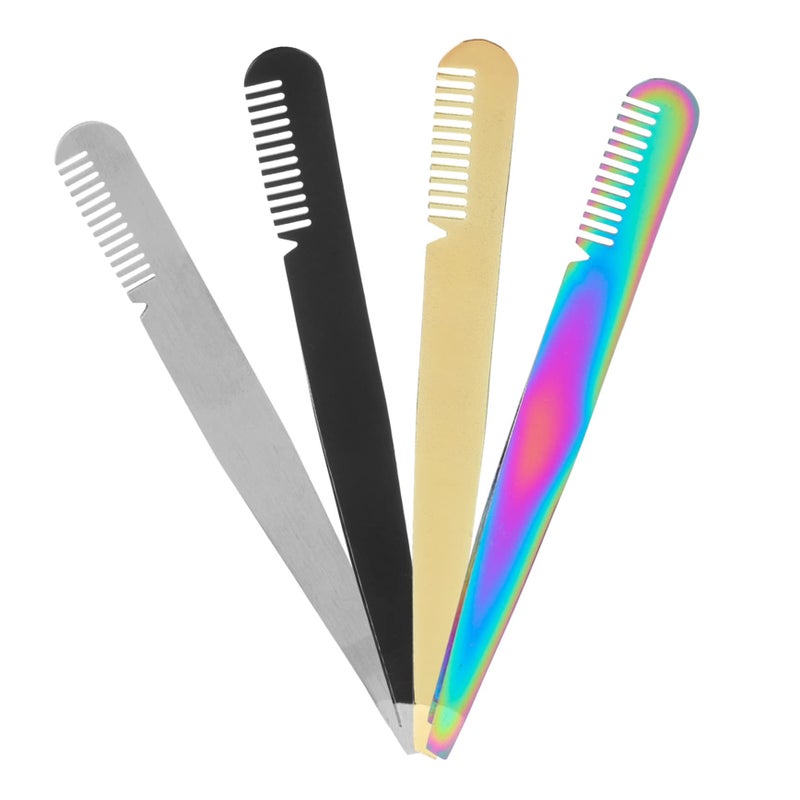 4Pcs Stainless Steel Eyebrow Tweezers for Women Precision Plucking Hair Removal Beauty Accessories - Image 2