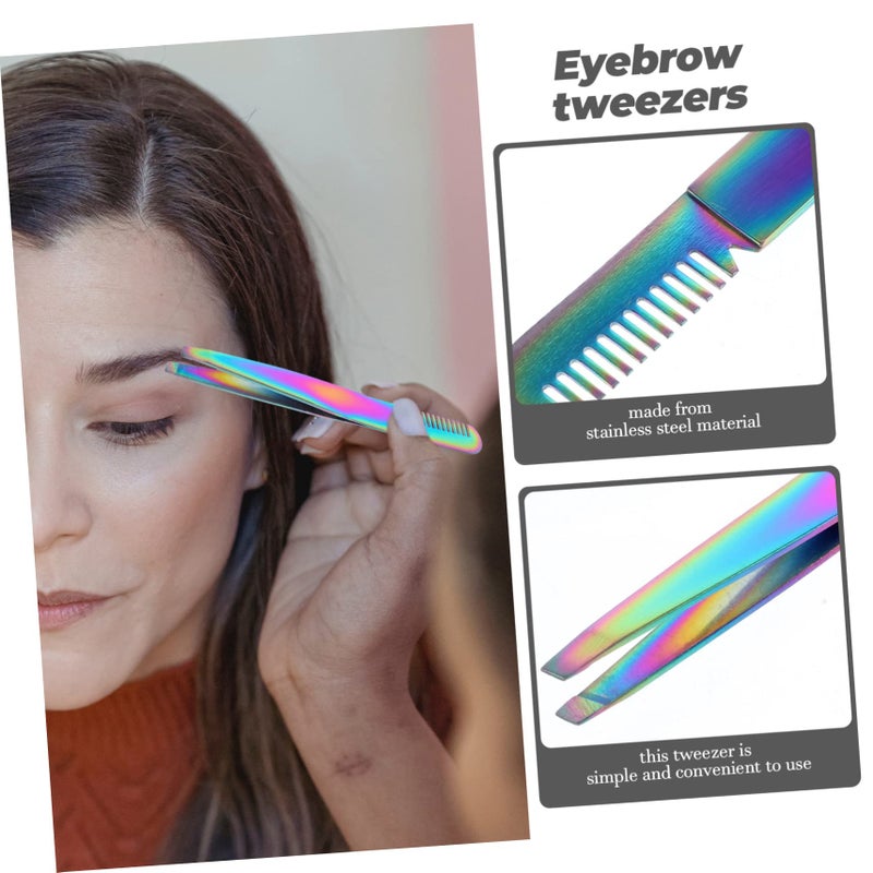 4Pcs Stainless Steel Eyebrow Tweezers for Women Precision Plucking Hair Removal Beauty Accessories - Image 4