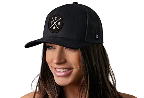 HAKA United States Black Trucker Hat – USA Mesh Snapback Cap for Men, Women & Golf, Country X Design Baseball Dad Hat - Image 4