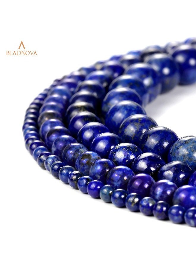 BEADNOVA 6mm Blue Lapis Lazuli Natural Crystal Stone Gemstone Round Loose Energy Healing Beads With Free Crystal Stretch Cord for Jewelry Making (12 Pieces) - Image 5