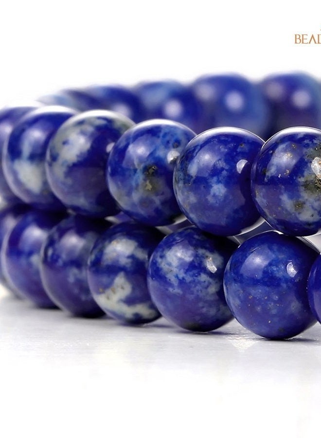 BEADNOVA 6mm Blue Lapis Lazuli Natural Crystal Stone Gemstone Round Loose Energy Healing Beads With Free Crystal Stretch Cord for Jewelry Making (12 Pieces) - Image 3