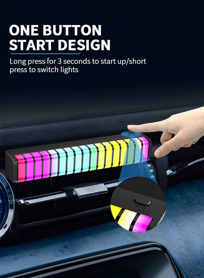 GROIC RGB Sound Control Rhythm Lights, Car Music Level Lights,17 Colors Audio Spectrum Analyzer,Voice Activated Atmosphere Light,Car Air Outlet LED Interior - Image 2