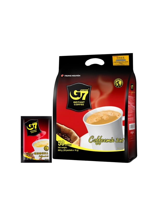 G7 Power G7 Strong Black Vietnamese Coffee. 3-in-1 Instant Espresso Coffee Powder, Fat-Free and Sugar-Free, 50 Packets. - Image 1