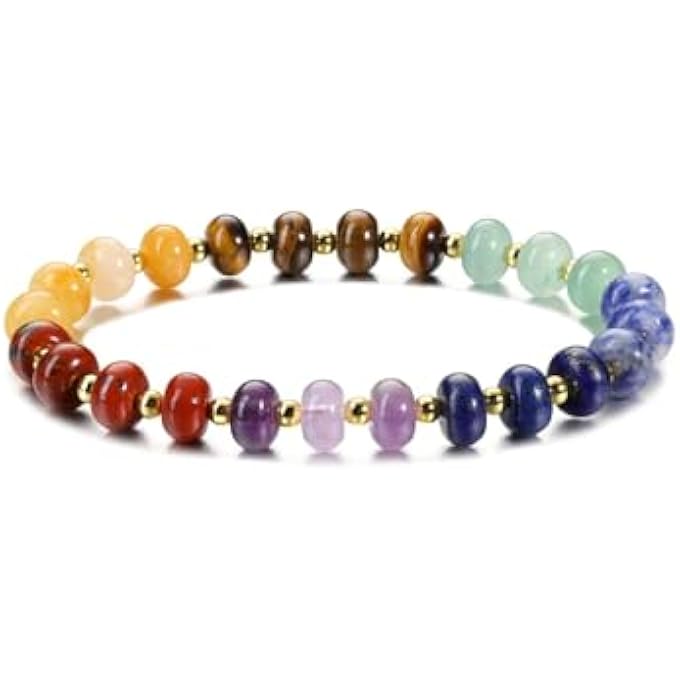 rayihni Crystals Bracelet, 7 Chakra Reiki Healing Crystal Gemstone For Women Yoga Meditation Crystal Bangle Cuff, Healing Energy Gemstones Jewelry For Women Gift - Image 2