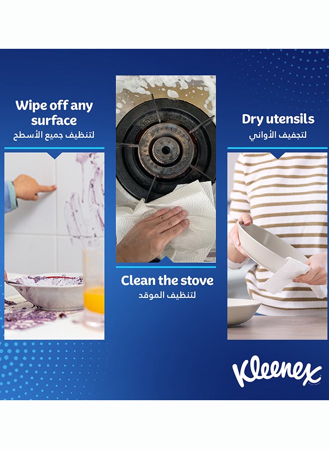 Kleenex Multi Purpose Kitchen Tissue Paper Towel, 2 PLY,16 Rolls x 40 Sheets, Absorbent Towels for all Surfaces - Image 5