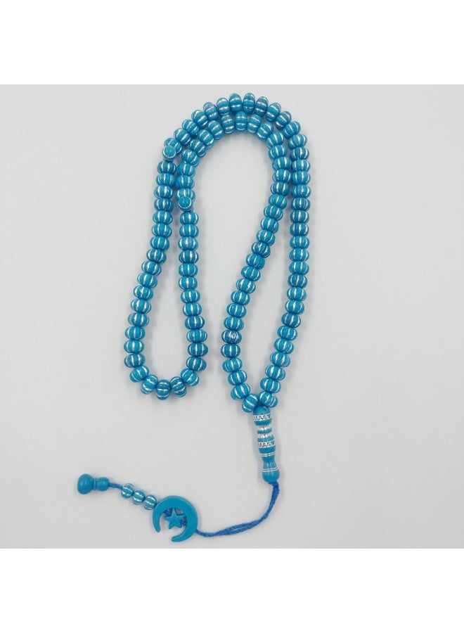 NIBEMINENT 99 Muslim Prayer Beads Blue/10mm 