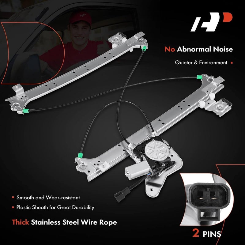 A-Premium Power Window Regulator with Motor for Chevrolet Silverado 1500 3500 & GMC Sierra 1500 2500 HD 3500 Rear Left - Image 5