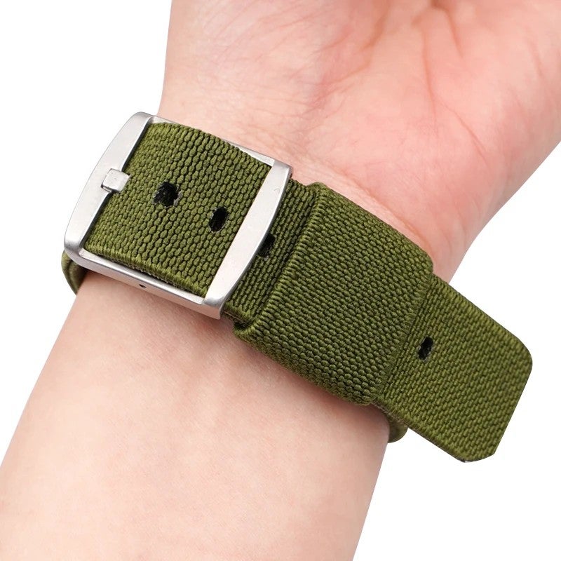 Bluejw 18mm 20mm 22mm 24mm Elastic Nylon Canvas Woven Smart Watch Straps Replacement Band for Seiko Casio Huawei Samsung – Comfortable Breathable Durable Watchband - Image 1