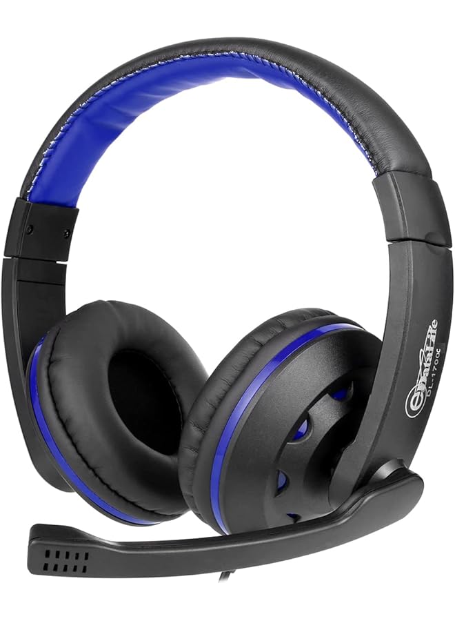 eDataLife Stereo Gaming Headset For Playstation 4 Pc Xbox One Noise Cancellation Microphone Bass Surround Sound With Soft Ear Protectors Gaming Laptop (Blue) Dl 1700C Wired - Image 5
