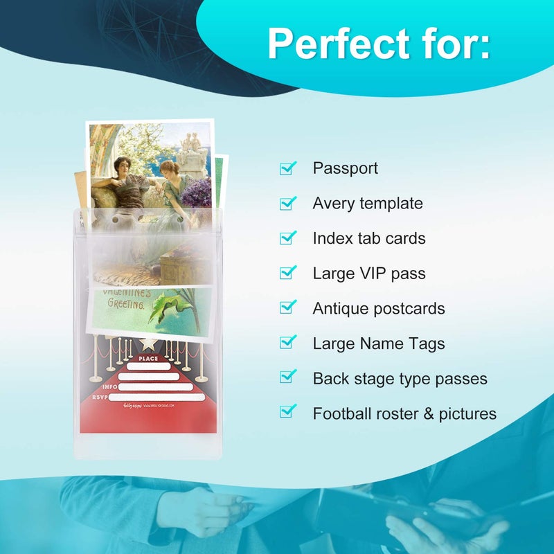 Fushing Pack of 50 Clear Plastic Vertical Badge Holders, Name Tag Holders, Card Holders (XXL) - Image 4