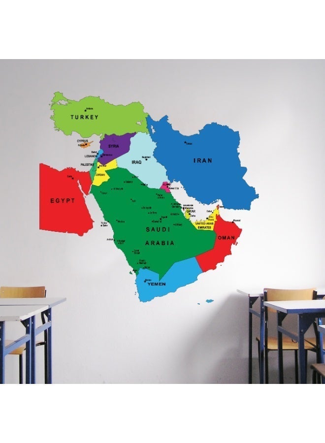 MAXPIX LLC Middle East Map for Wall Vinyl with Laminated | Global World Map Wall Vinyl Decal Sticker | Any Occasion Gift Idea | Size (L, XL) | Wall Art for Home & Kitchen or Office - Image 4
