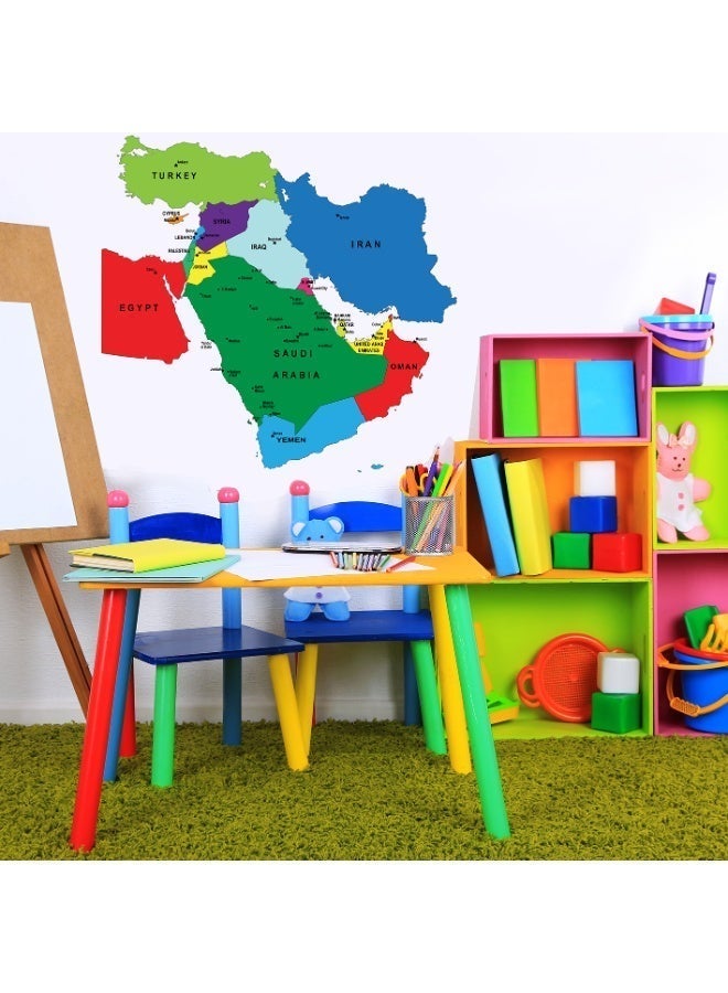MAXPIX LLC Middle East Map for Wall Vinyl with Laminated | Global World Map Wall Vinyl Decal Sticker | Any Occasion Gift Idea | Size (L, XL) | Wall Art for Home & Kitchen or Office - Image 2