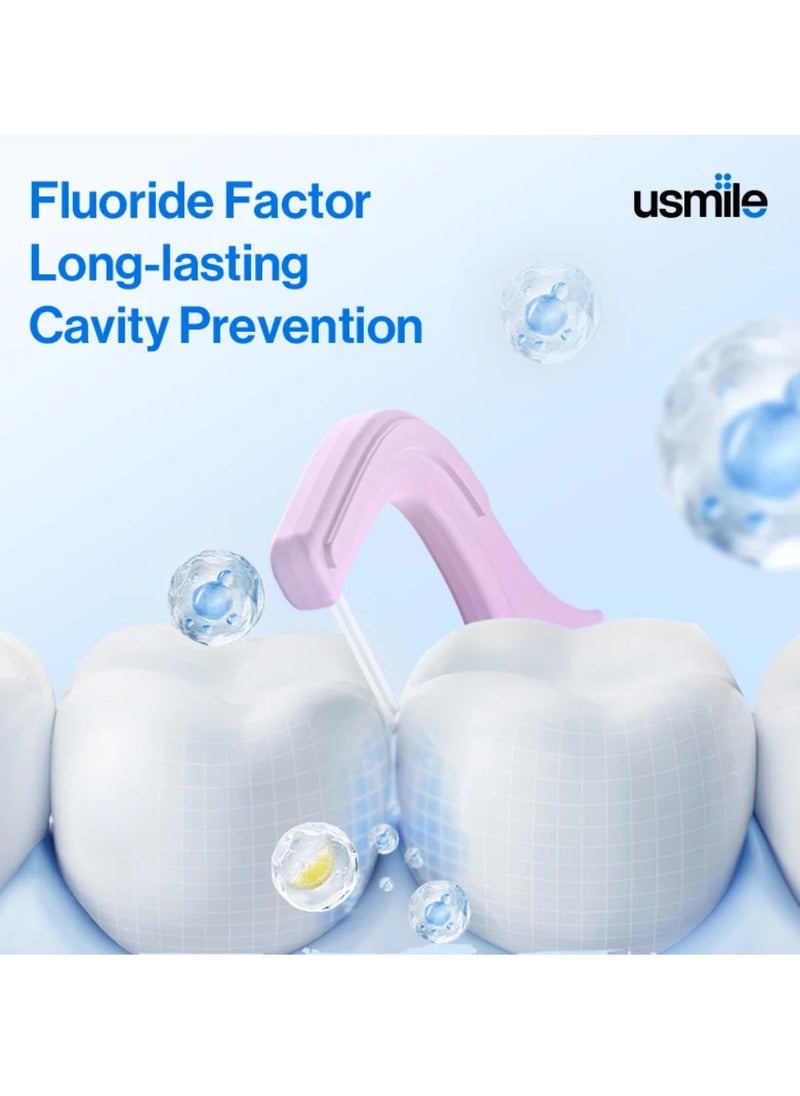 usmile Twin-line Freshening Anti-caries Dental Floss Toothpicks Teeth Stick Tooth Cleaning Interdental Oral Care (Anti-caries, 50Count)  - Image 3