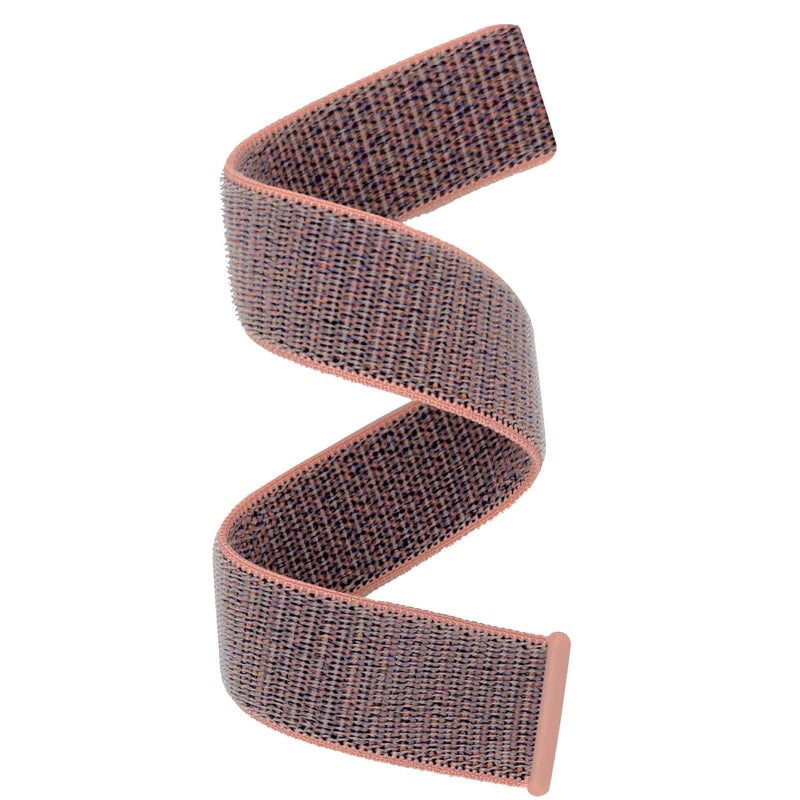 Abanen Hook and Loop Quick Dry 20mm Watch Band for Garmin Fenix 8 43mm / epix Pro 42mm / Fenix 7S/6S/5S, Woven Nylon Ultralight Sport Wristband Strap for Instinct 2S / Instinct E 40mm (Pink) - Image 2