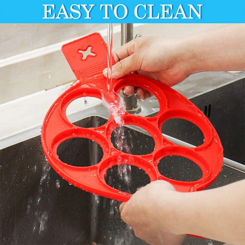 TUKE Nonstick Pancake Molds Ring Silicone Fried Egg Mould Reusable Pancake Maker Egg Ring Kitchen Cooking Baking Tools (Round Shape) - Image 3