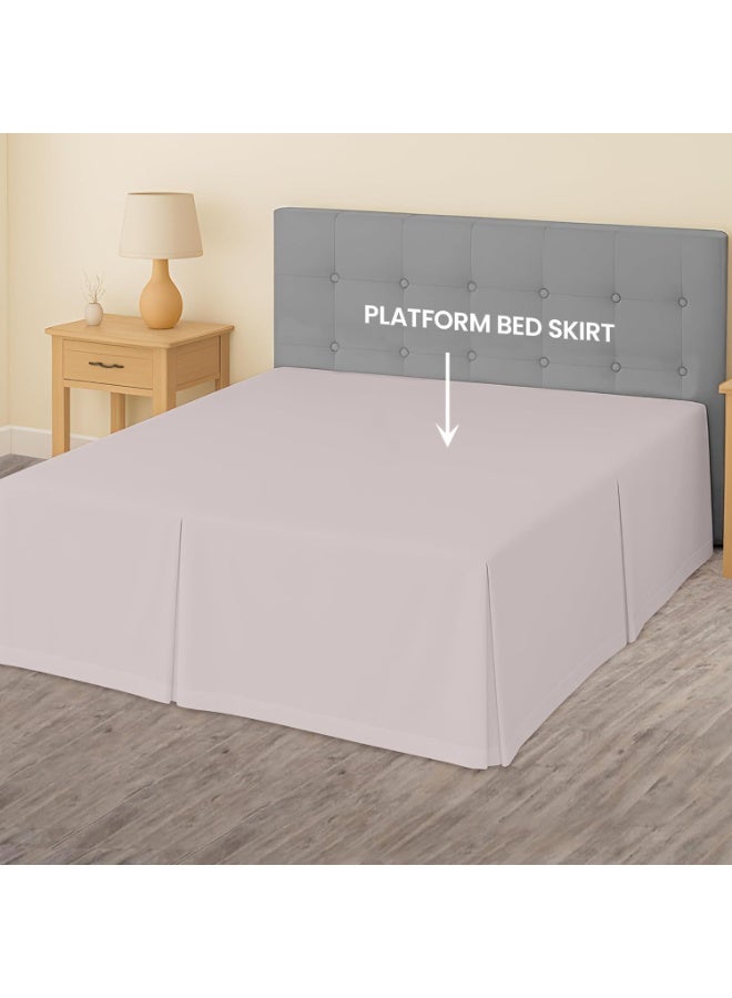 SGI Bedding 12 inch Drop Bed Skirt Queen Size - Platform Style with Secure Fit, Classic Tailored Look, Elegant Pleated Style Dust Ruffle, Split Corners, Wrinkle Resistant Microfiber - Warm Grey - Image 3