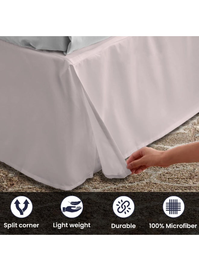 SGI Bedding 12 inch Drop Bed Skirt Queen Size - Platform Style with Secure Fit, Classic Tailored Look, Elegant Pleated Style Dust Ruffle, Split Corners, Wrinkle Resistant Microfiber - Warm Grey - Image 2