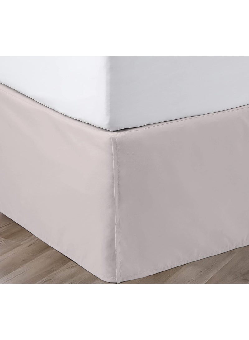 SGI Bedding 12 inch Drop Bed Skirt Queen Size - Platform Style with Secure Fit, Classic Tailored Look, Elegant Pleated Style Dust Ruffle, Split Corners, Wrinkle Resistant Microfiber - Warm Grey - Image 1