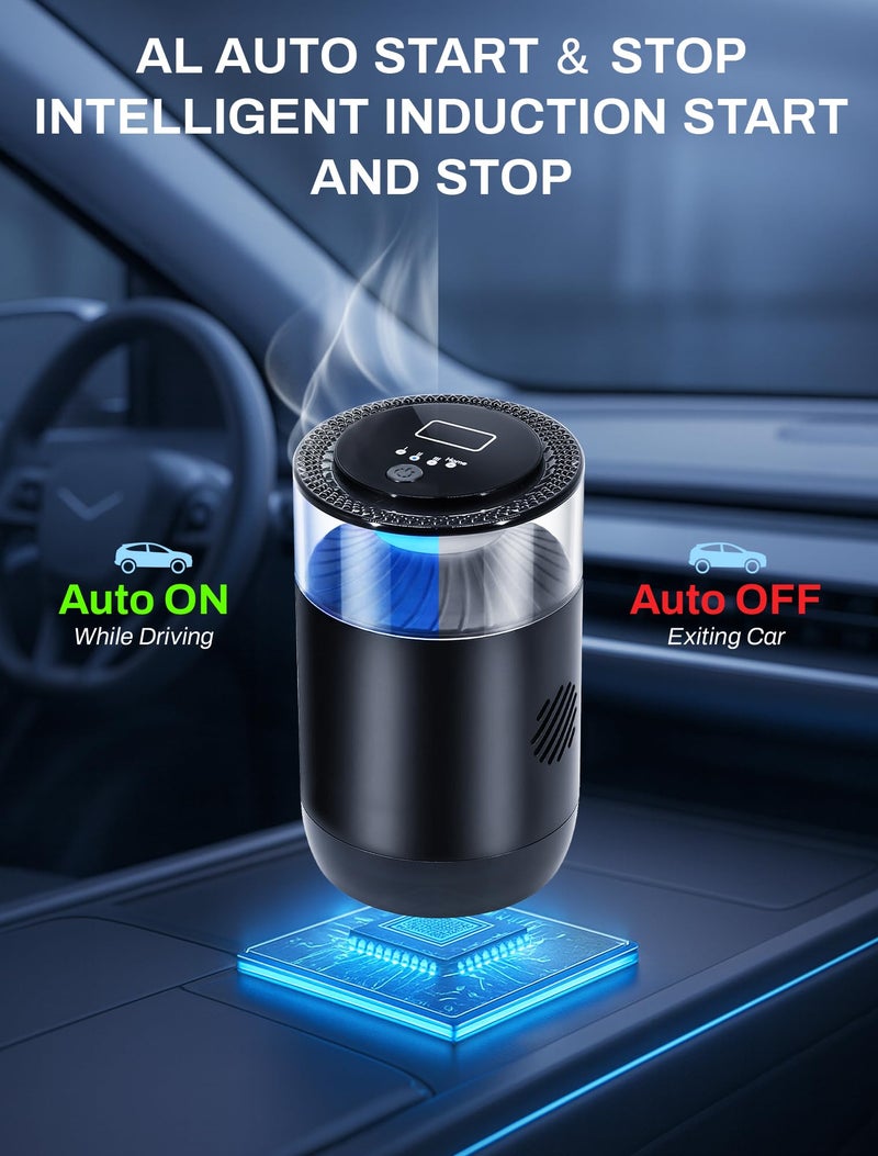 GlimmaX Smart Car Air Freshener,Ambient Light & Mist Fragrance,2 Pack Refill for 6 Months,Auto On/Off,3 Adjustable Modes,Black Air Freshener Perfect for Car,Bedroom,Office,Restrooms. (Mystic Ice) - Image 4