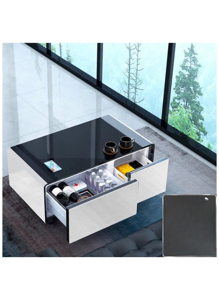 AWD - Modern Smart Coffee Table with Built-in Fridge and Wireless Charging Smart Minibar Multi-Functional Fridge Table Center Table With Storage Drawers Refrigerator for Living room Home Office Bedroom - Image 1