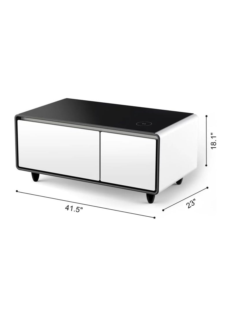 AWD - Modern Smart Coffee Table with Built-in Fridge and Wireless Charging Smart Minibar Multi-Functional Fridge Table Center Table With Storage Drawers Refrigerator for Living room Home Office Bedroom - Image 1