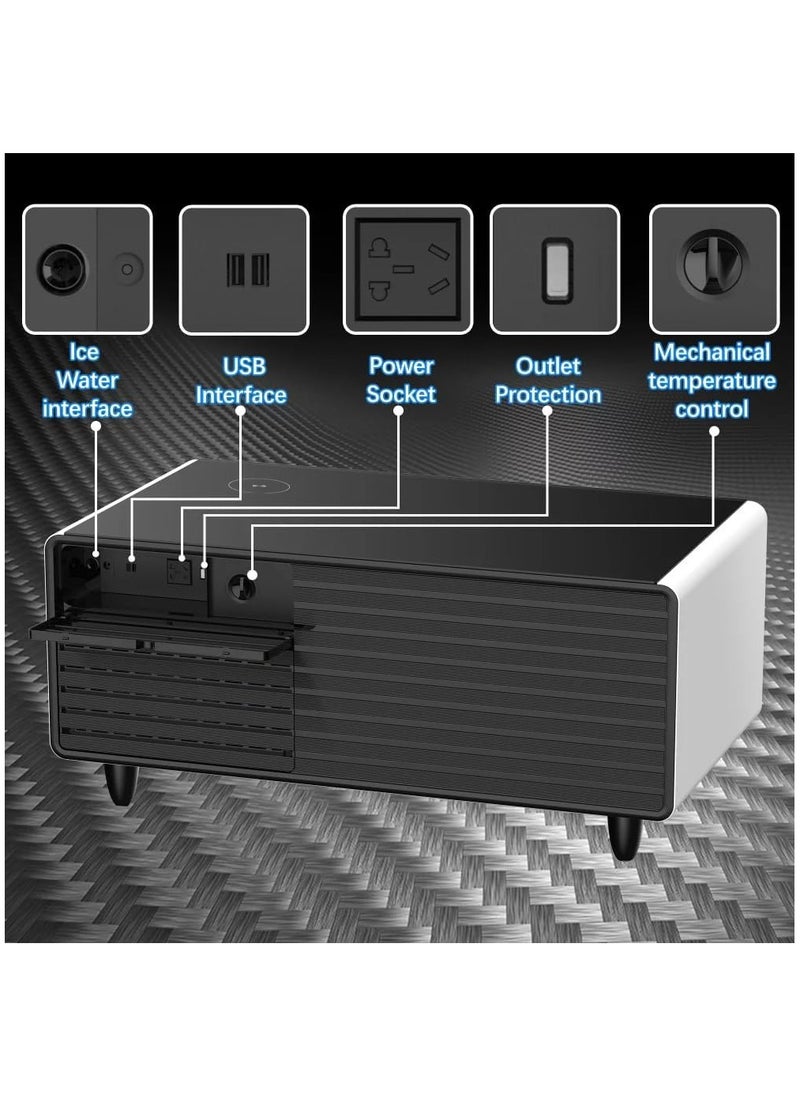 AWD - Modern Smart Coffee Table with Built-in Fridge and Wireless Charging Smart Minibar Multi-Functional Fridge Table Center Table With Storage Drawers Refrigerator for Living room Home Office Bedroom - Image 1