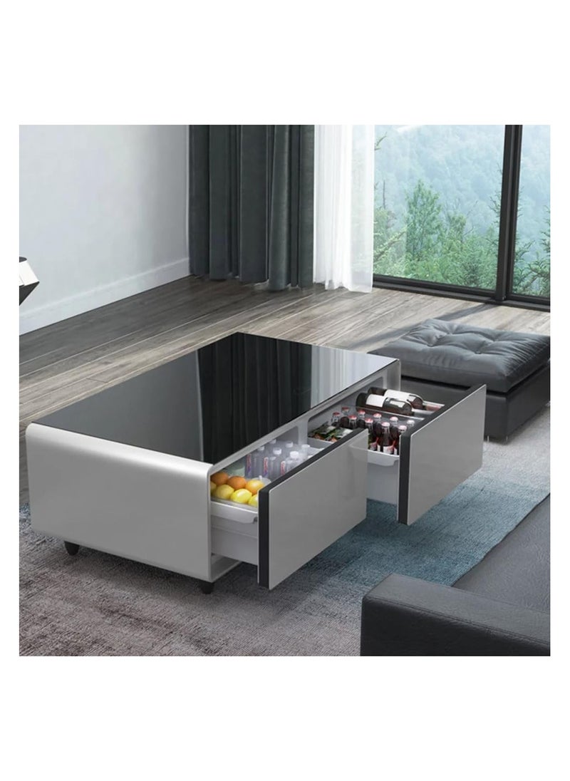 AWD - Modern Smart Coffee Table with Built-in Fridge and Wireless Charging Smart Minibar Multi-Functional Fridge Table Center Table With Storage Drawers Refrigerator for Living room Home Office Bedroom - Image 1