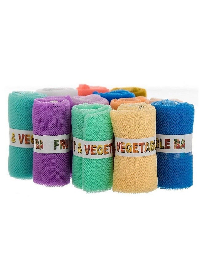 Sio SIO Vegetable Bags for Fridge Storage Net Bag Vegetable and Fruit Reusable Produce Mesh Bags Grocery Shopping & Washable Reusable ziplock Pack of 12 Multicolored  - Image 5