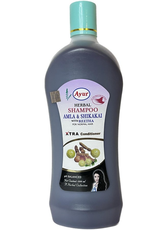 Ayur Ayur Herbal Amla Shikakai With Reetha Shampoo (1000 ML)  - Image 1