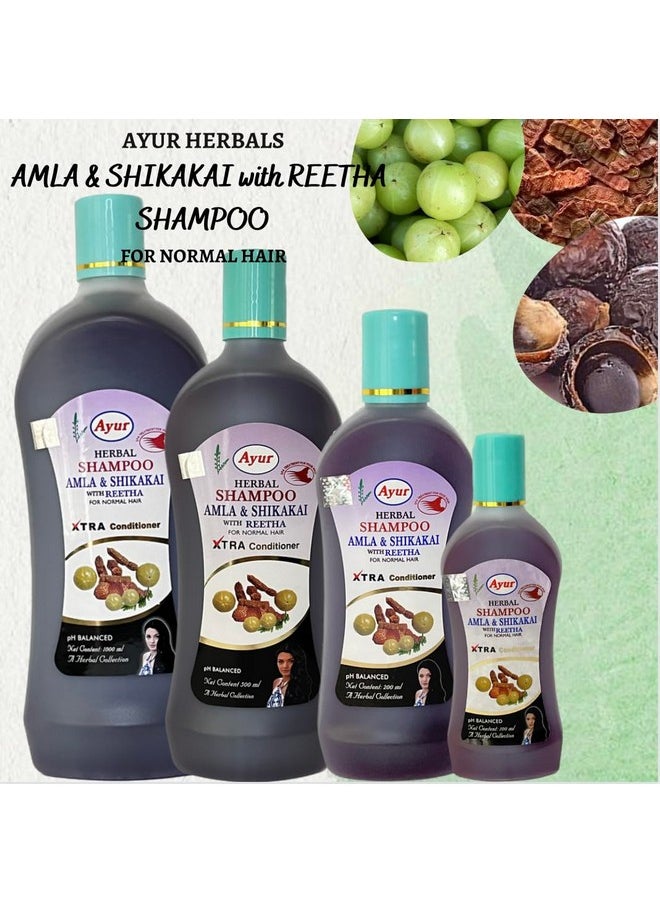 Ayur Ayur Herbal Amla Shikakai With Reetha Shampoo (1000 ML)  - Image 2