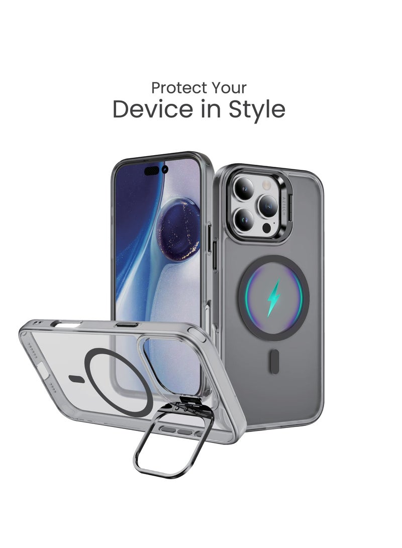 Aztech for iPhone 13 Pro Case Compatible with MagSafe, Supports Magnetic Wireless Charging, Built-in Camera Ring Stand, Scratch-Resistant Back, Kickstand Cover for iPhone 13 Pro, Classic Hybrid HaloLock - Image 5