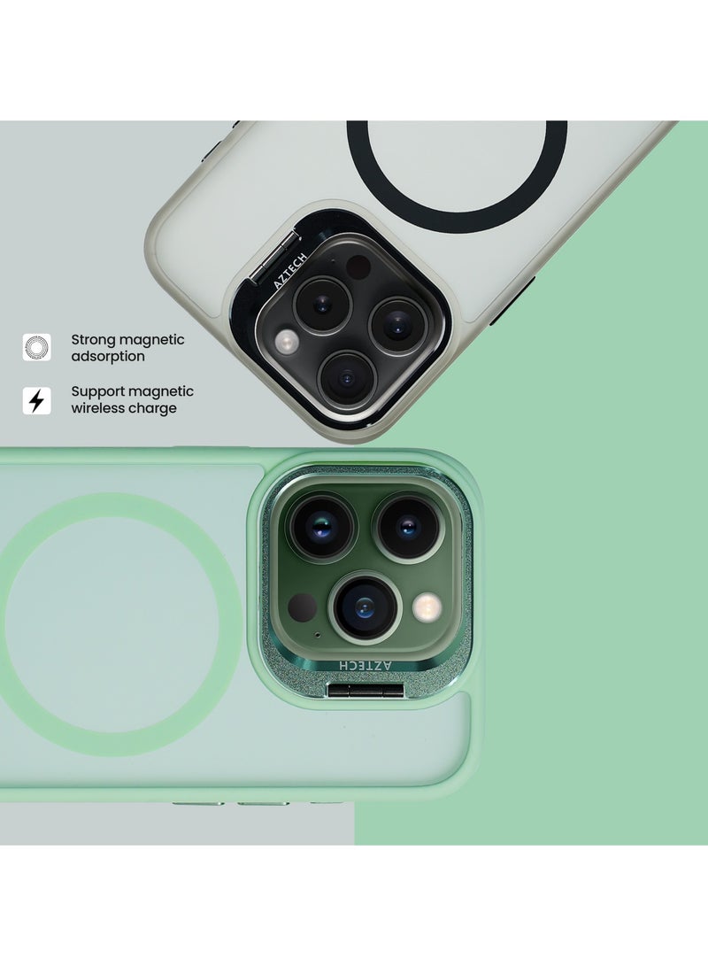 Aztech for iPhone 13 Pro Case Compatible with MagSafe, Supports Magnetic Wireless Charging, Built-in Camera Ring Stand, Scratch-Resistant Back, Kickstand Cover for iPhone 13 Pro, Classic Hybrid HaloLock - Image 3