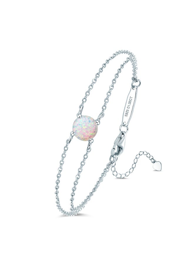 KUYING S925 Sterling Silver Bracelet Birthstone Jewelry-November