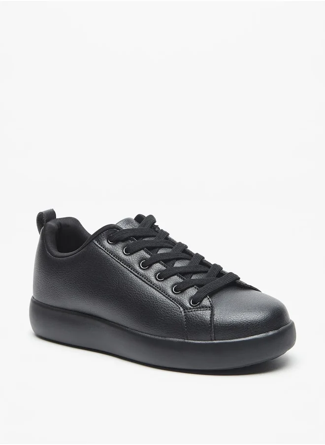 ميسي Missy Solid Sneakers with Lace-Up Closure