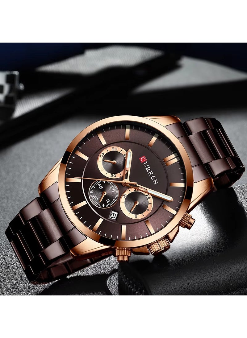 CURREN - CURREN 8358 Watch Men's Fashion Business Watch Men Wrist Casual Waterproof Quartz Wristwatch Steel Clock - Image 1