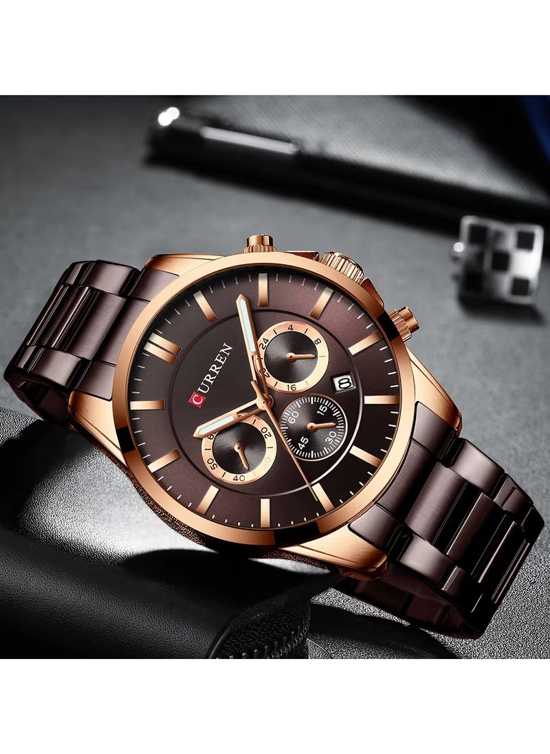 CURREN - CURREN 8358 Watch Men's Fashion Business Watch Men Wrist Casual Waterproof Quartz Wristwatch Steel Clock - Image 1