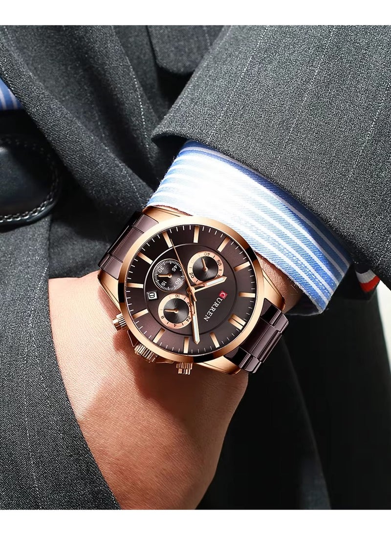 CURREN - CURREN 8358 Watch Men's Fashion Business Watch Men Wrist Casual Waterproof Quartz Wristwatch Steel Clock - Image 1