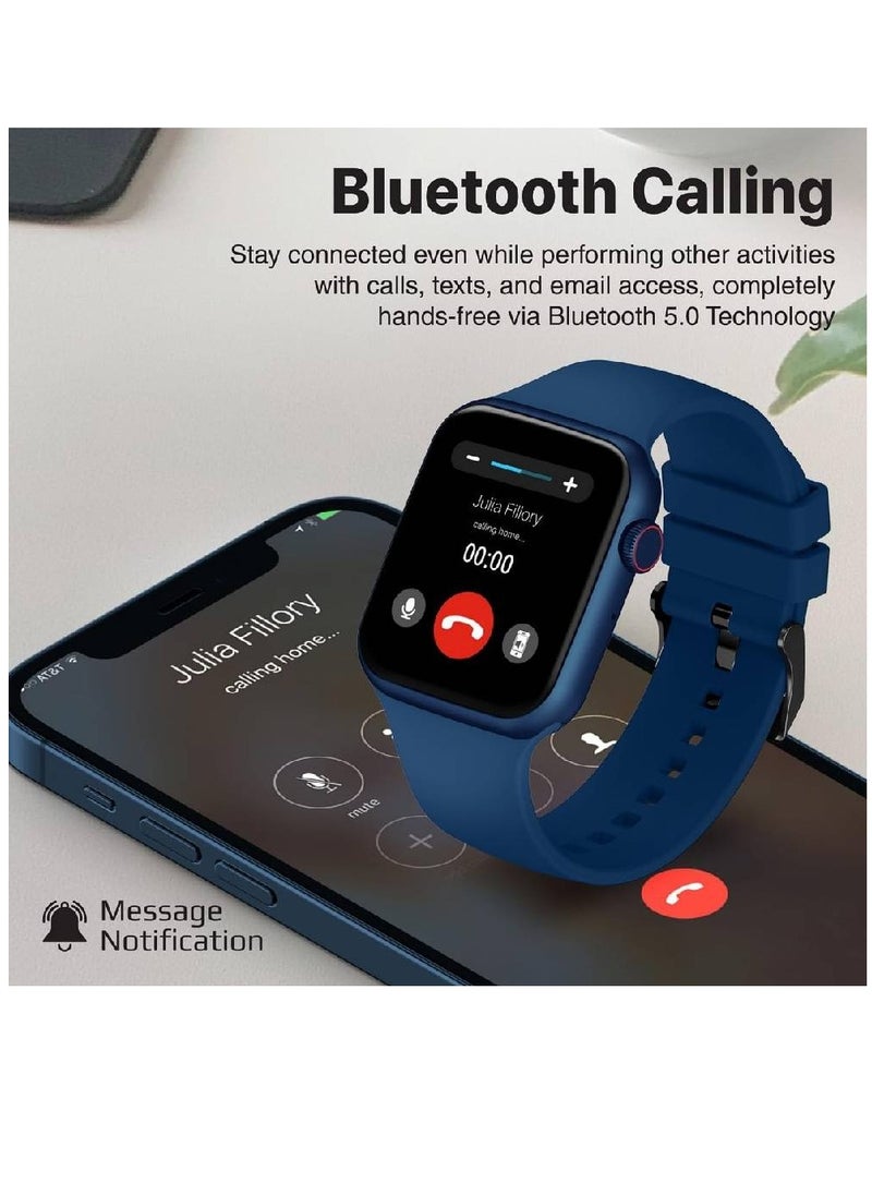 GENNEXT - Fitness Smart Watch, 1.9” Display Bluetooth Calling IP67 Water Resistant 30 Sports Modes Real-time Health Monitor 20+ Watch Faces Blue - Image 1