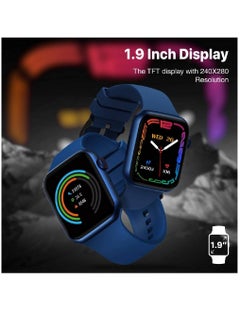 GENNEXT Fitness Smart Watch, 1.9” Display Bluetooth Calling IP67 Water Resistant 30 Sports Modes Real-time Health Monitor 20+ Watch Faces Blue  - Image 2