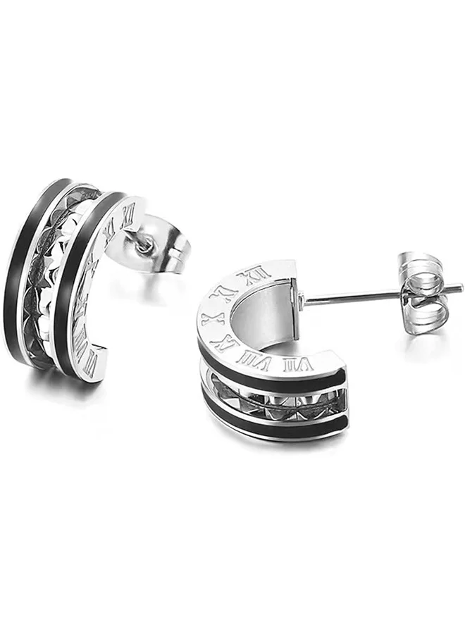 Lee Cooper Women's Stainless Steel Silver Plating Earrings - LC.E.01081.330, 14 * 6mm, No Gemstone