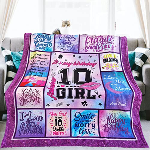 Lviliss Birthday Gifts for 10 Year Old Girl Blanket, Gifts for 10 Year Old Girls, 10th Birthday Gifts for Girls - Image 2