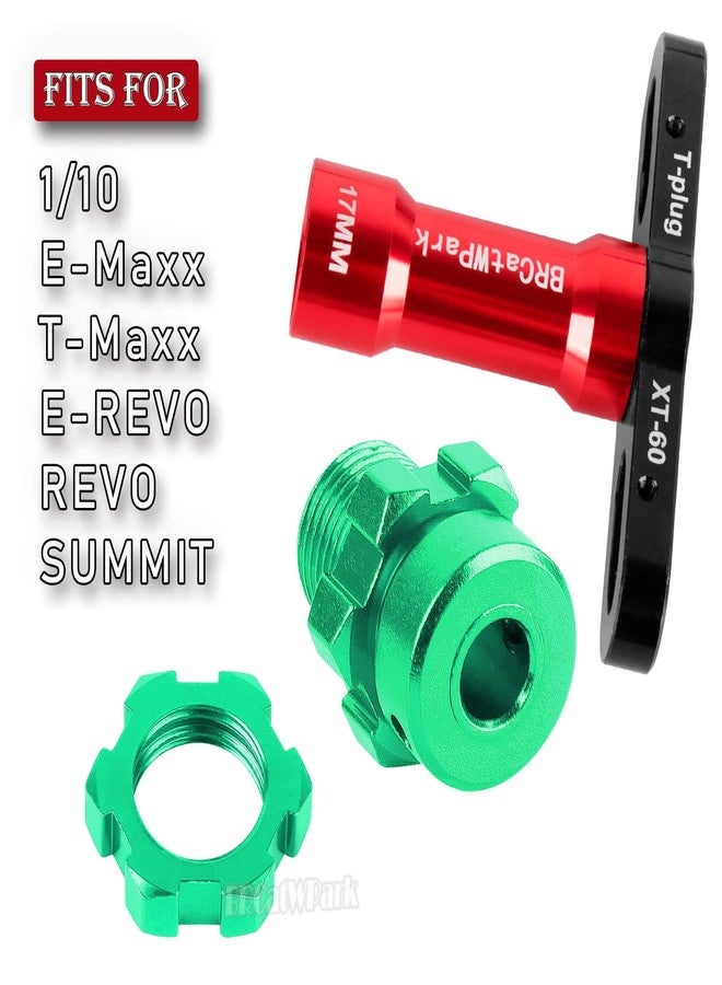 مجموعة ترقيات محرك محور العجلة BRCatWPark RC مقاس 17 مم سداسي، ممتدة 6 مم، لسيارات E-Maxx/T-Maxx/E-Revo/Revo/Summit بمقياس 1/10، تتضمن 4 قطع من محولات محور العجلة السداسية المصنوعة من الألومنيوم مع صواميل ومفتاح ربط، بديل للجزء رقم 6469 5854، لون أخضر. - Image 3